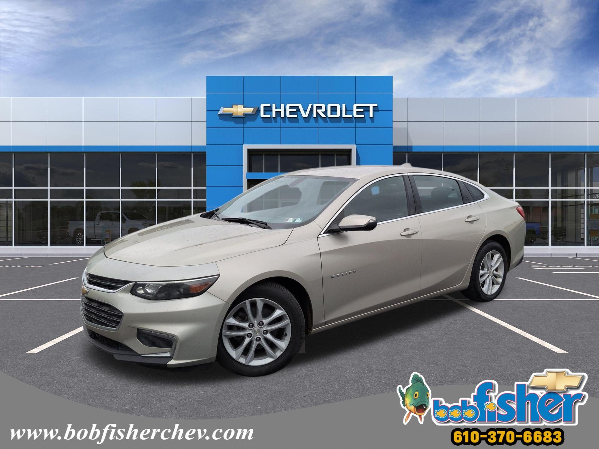 2016 Chevrolet Malibu LT in Champagne Silver Metallic — front three-quarter view