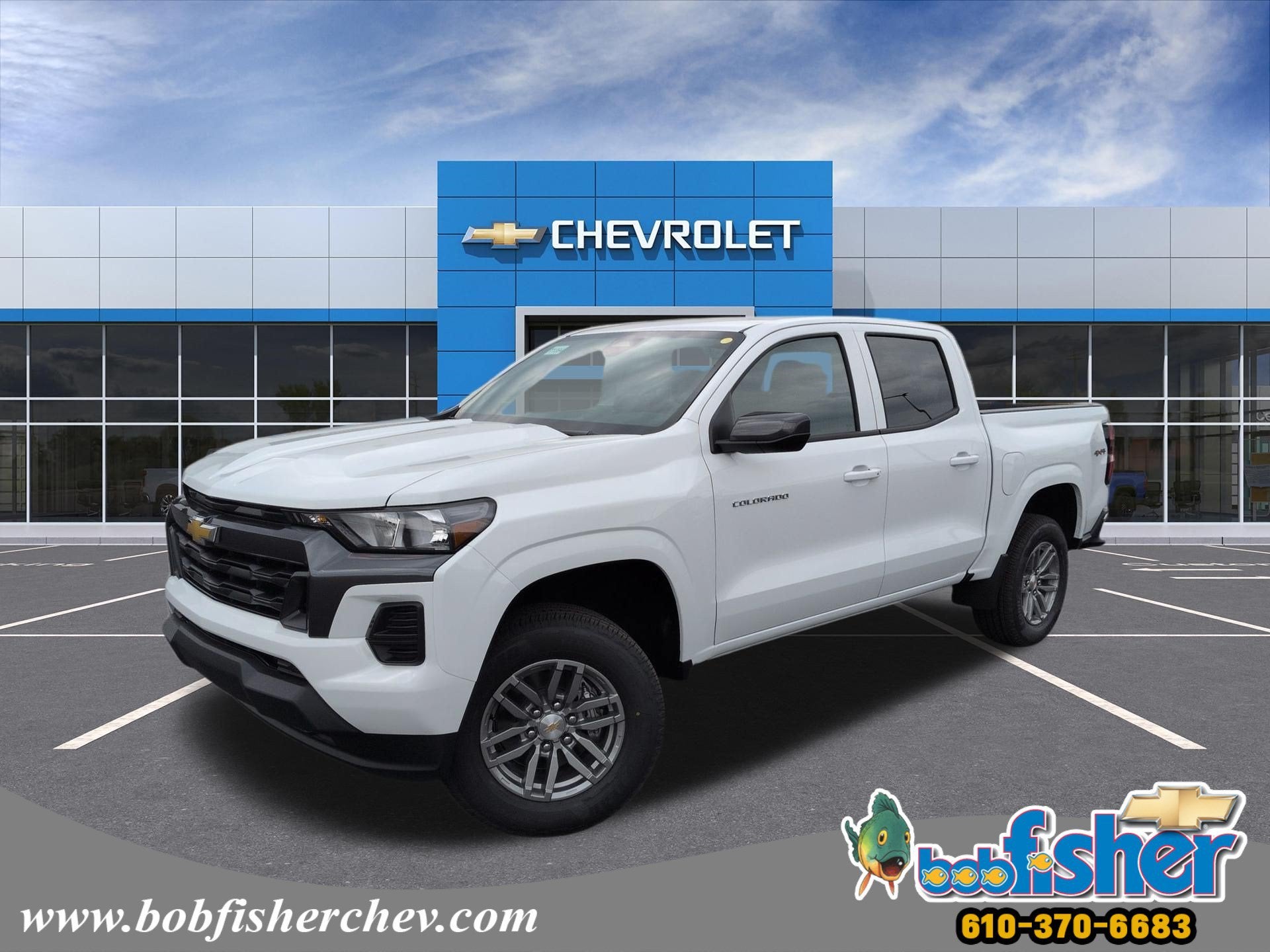2026 Chevrolet Colorado LT Crew Cab Short Box 4WD in Summit White — front three-quarter view