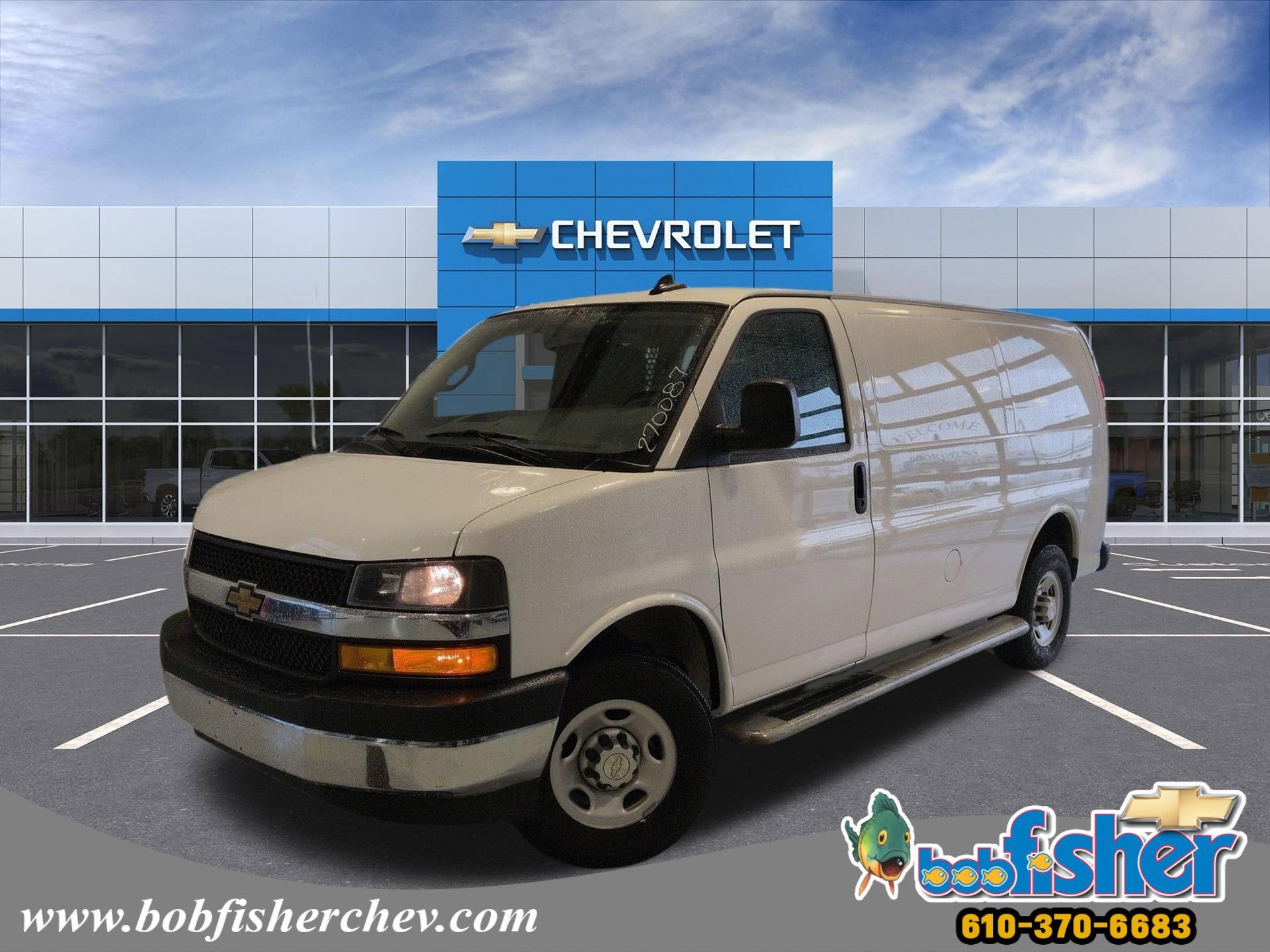 2024 Chevrolet Express Cargo 2500 WT in Summit White — front three-quarter view