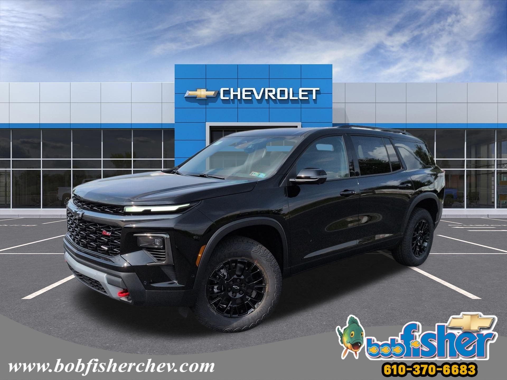 2026 Chevrolet Traverse Z71 SUV AWD in Mosaic Black Metallic — front three-quarter view