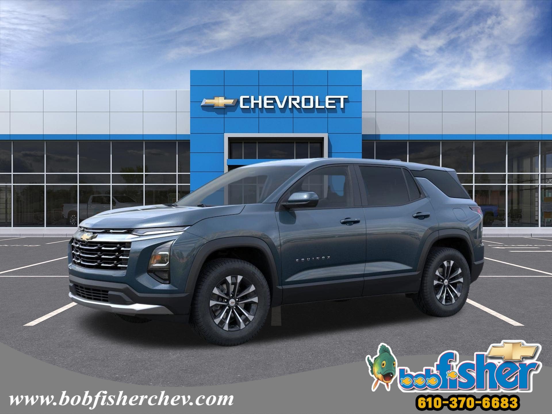 2027 Chevrolet Equinox FWD LT SUV FWD in Lakeshore Blue Metallic — front three-quarter view
