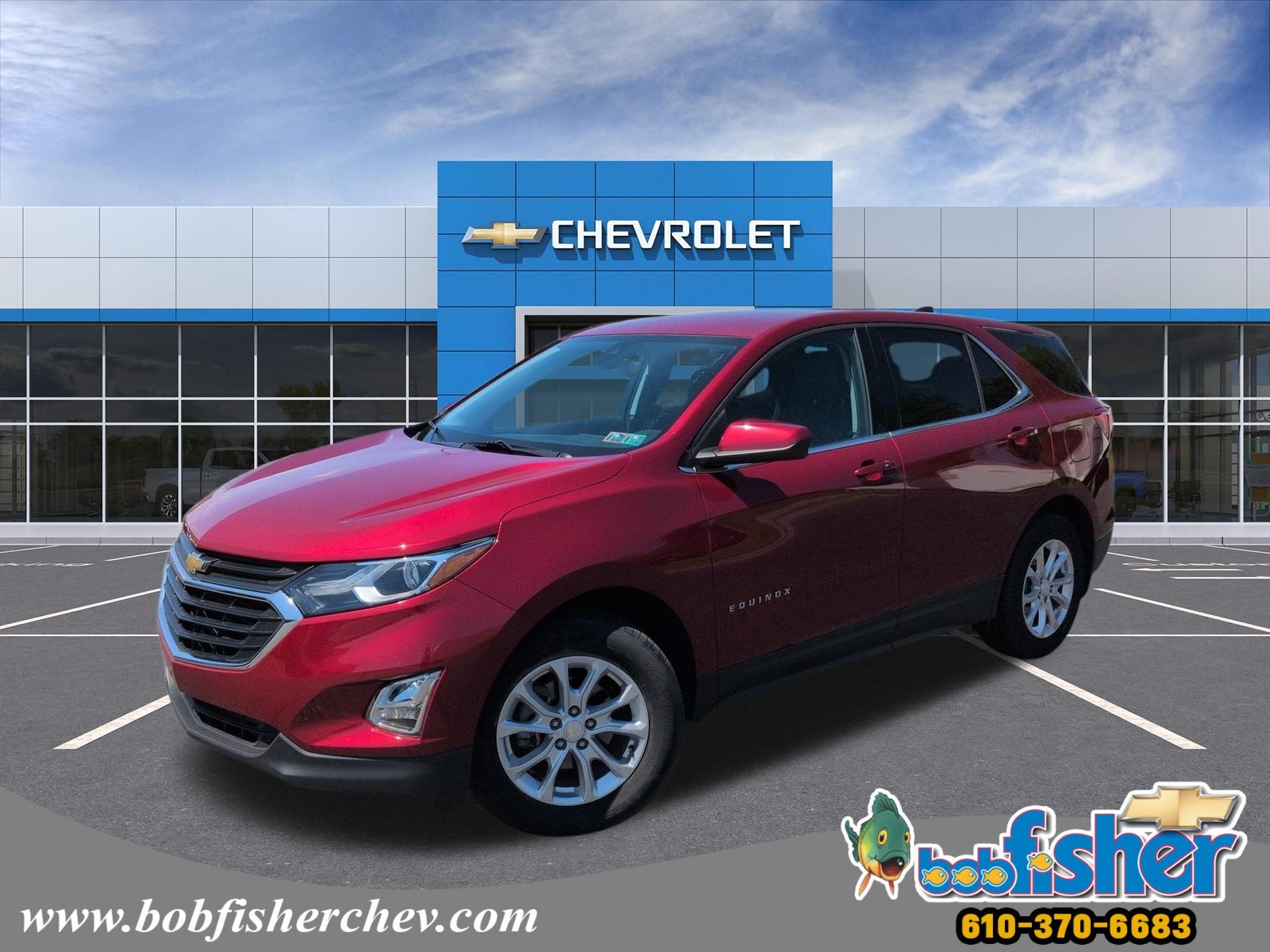 2020 Chevrolet Equinox LT in Cajun Red Tintcoat — front three-quarter view
