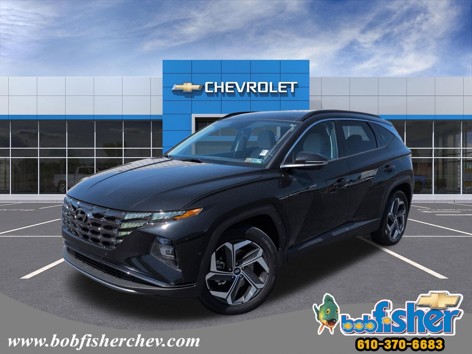 2023 Hyundai Tucson Limited in Black — front three-quarter view