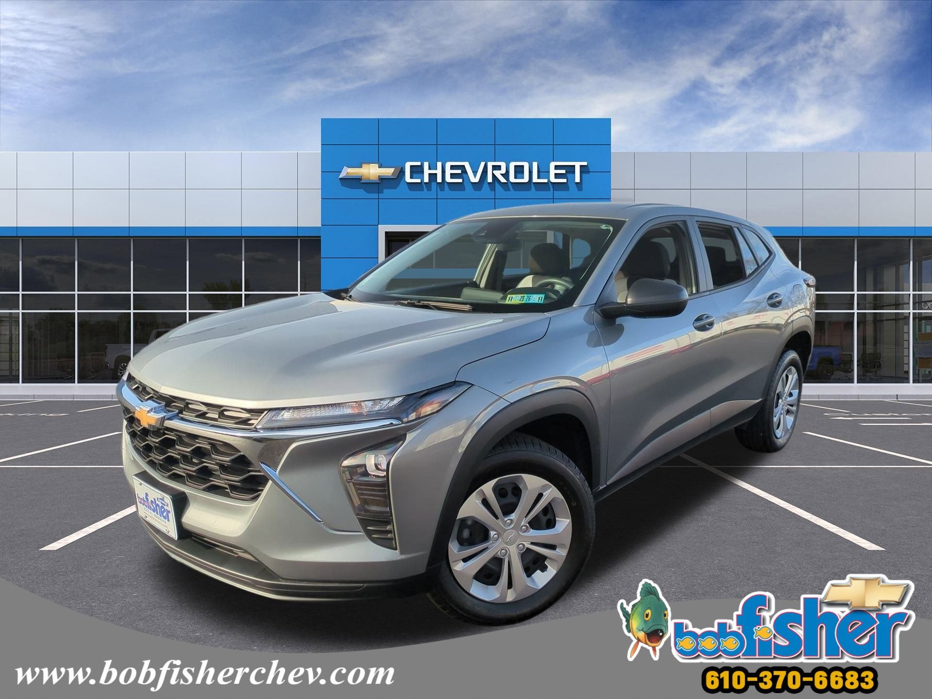 2024 Chevrolet Trax LS in Sterling Gray Metallic — front three-quarter view