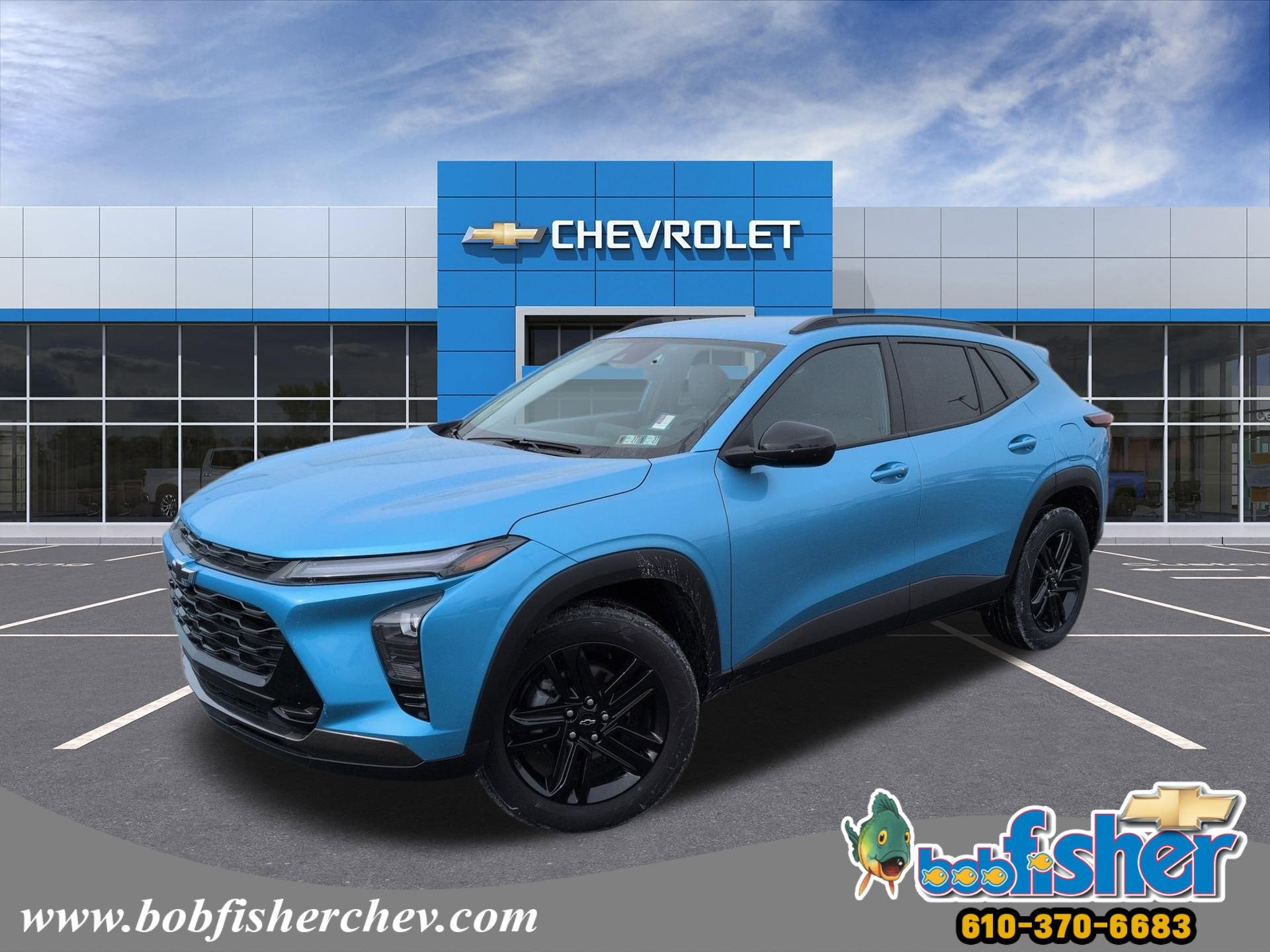 2025 Chevrolet Trax ACTIV in Marina Blue Metallic — front three-quarter view
